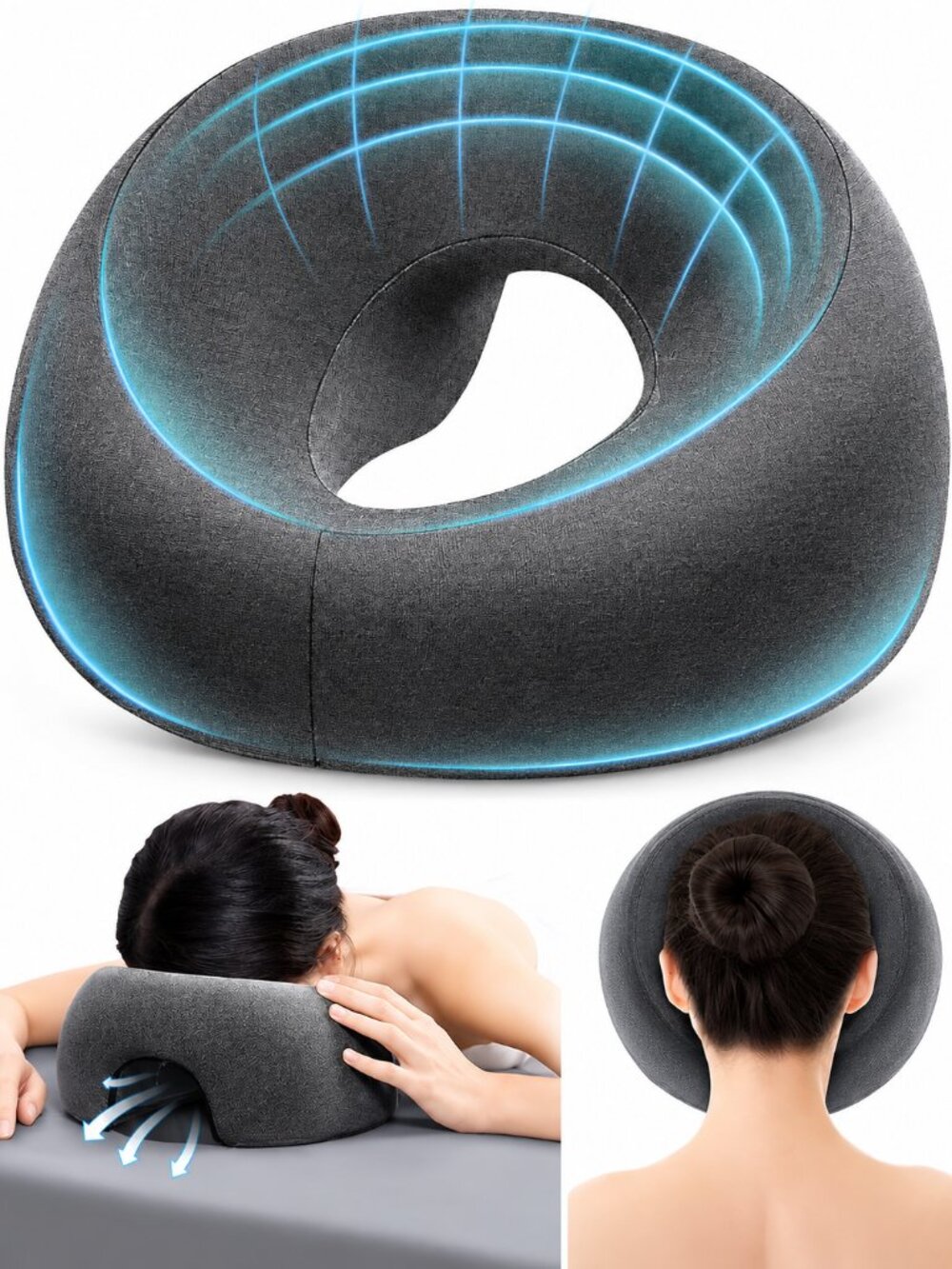 Face Down Pillow for Massage, Bed,Stomach Sleeping, post-surgery removable cover